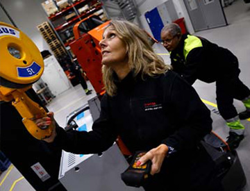 Employees working in factory