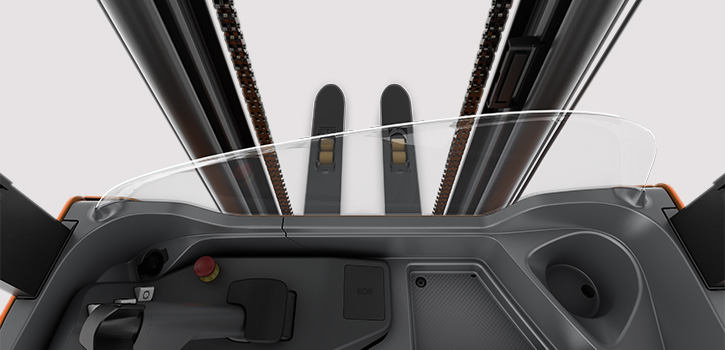 Visibilité à travers le mât du Toyota BT Staxio SSI
