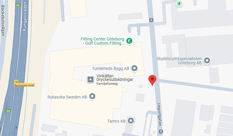 Karta till Toyotas Göteborgkontor